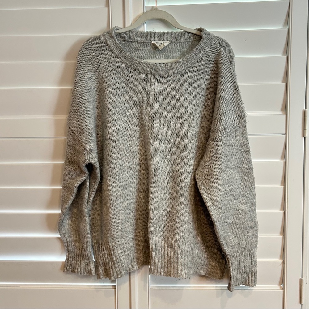 The Native One Oversized Crew Neck Sweater Grey Size Medium